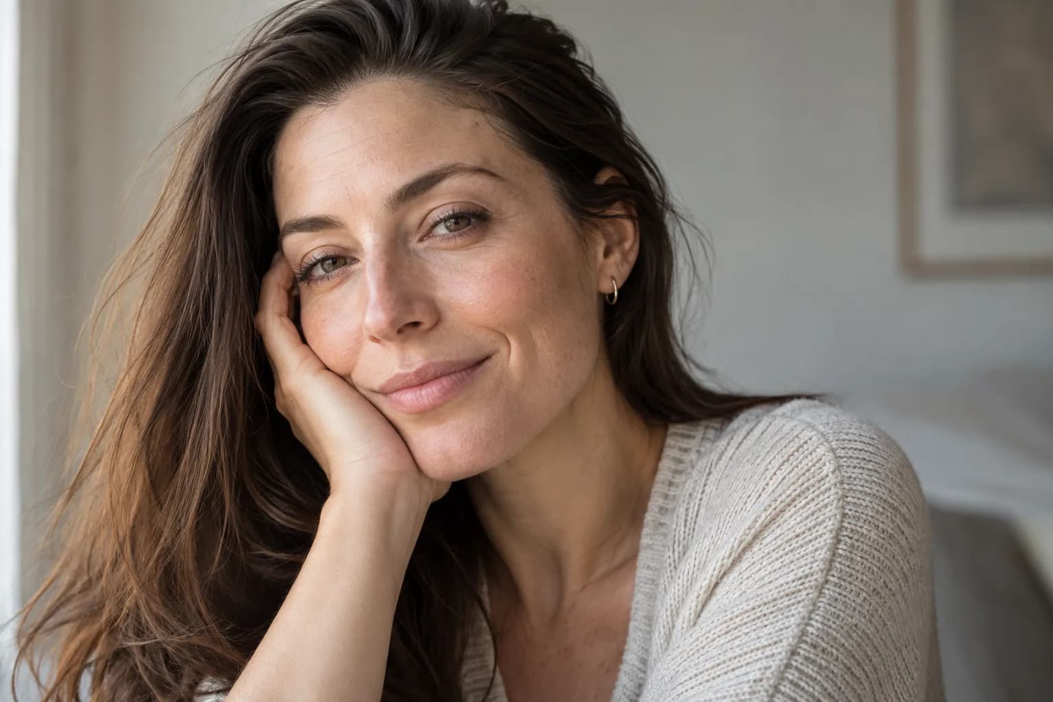 Natural unretouched skin portrait for the Luma Aesthetics concept