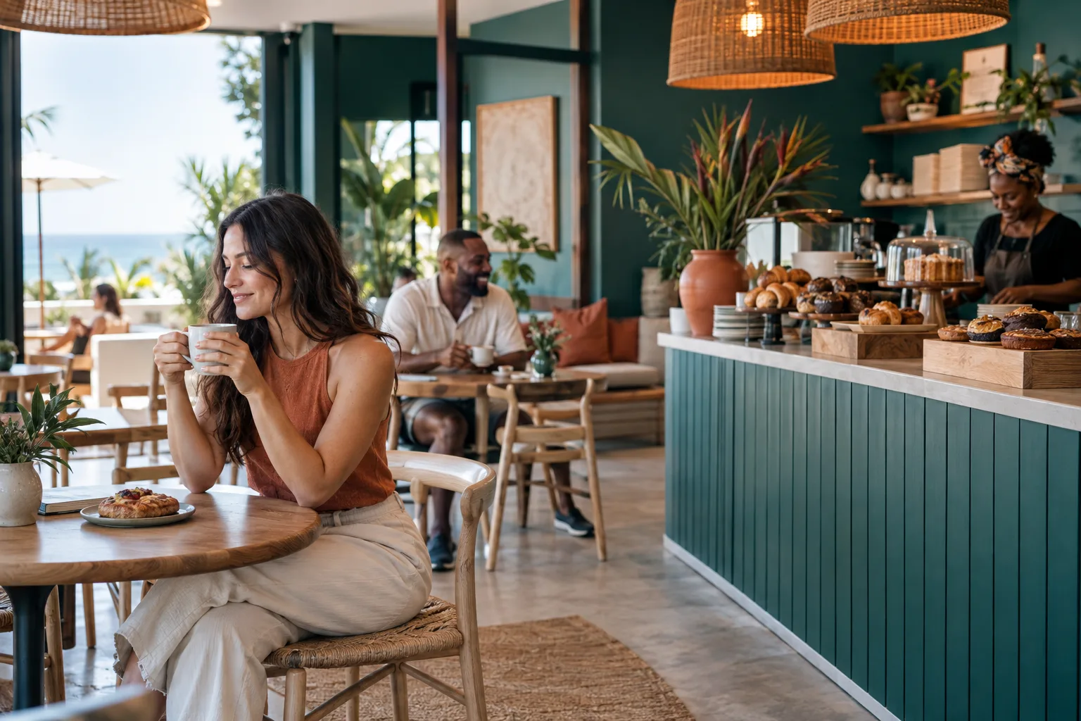 Warm contemporary Drift Bakehouse café interior