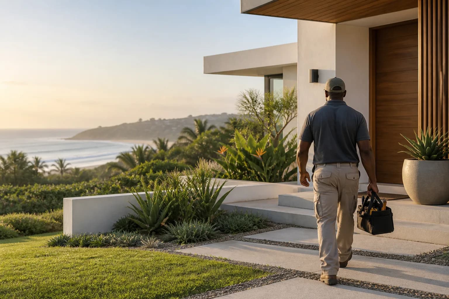 Contemporary coastal home used in the North Coast Home Services concept