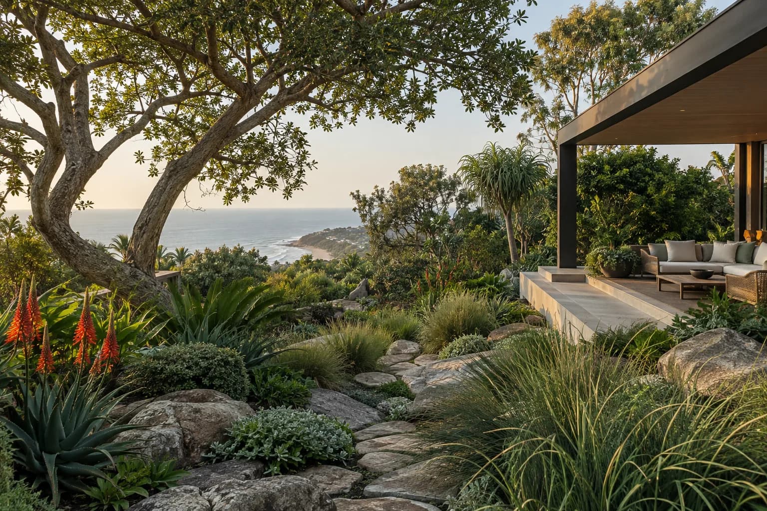 Landscaped coastal garden used in the Wild Coast Landscapes concept